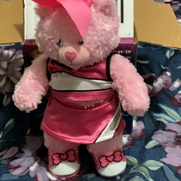 Build-A-Bear Pink Cheerleader Bear with Bow - Picture 6 of 9